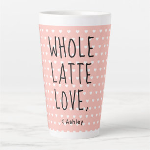 Caneca De Café Latte Namorados Latte Com Amor Negro Rosa