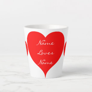 Caneca De Café Latte Namorados Vermelho Thunder_Cove
