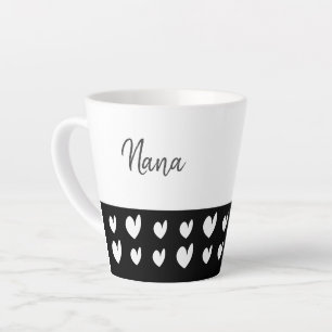 Caneca De Café Latte Nana Heart Champagne Black Latte Mug