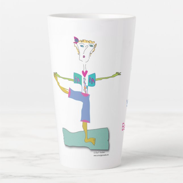 Caneca De Café Latte 'Nancy Loo' Yoga Latte Mug (Frente)