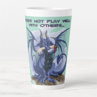 Caneca De Café Latte Não brinque bem com outros Dragões latte mug
