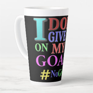 Caneca De Café Latte "NÃO DESISTA DOS OBJETIVOS" Design. Compre agora