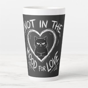 Caneca De Café Latte Não Estou No Humor Para O Amor Gato Mal-Humorado S