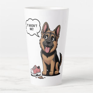 Caneca De Café Latte Não Fui Eu Cachorrinho Engraçado Pastor Alemão Des