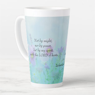 Caneca De Café Latte Não por Might - Zechariah 4:6