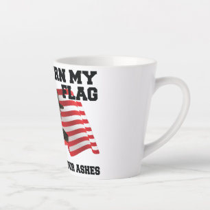 Caneca De Café Latte Não queime minha bandeira