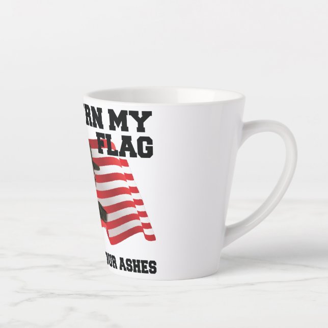 Caneca De Café Latte Não queime minha bandeira (Direita)