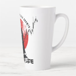 Caneca De Café Latte Não tenha medo | Motivação de Trader | Samurai