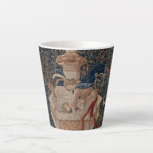 Caneca De Café Latte Narciso no Poço, Tapeçaria Medieval