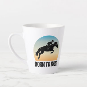 Caneca De Café Latte Nascer para Corrida - Menina Equestre Horrível