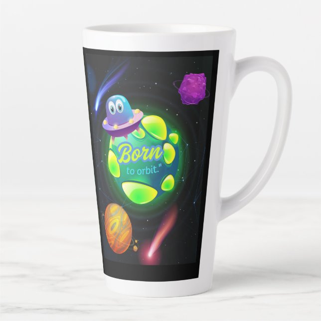 Caneca De Café Latte Nascer para órbita (Direita)