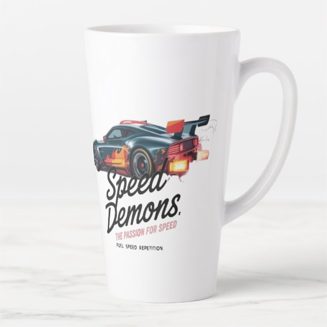 Caneca De Café Latte Nascido para Correr, Forçado a Trabalhar (Direita)