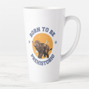Caneca De Café Latte Nascido para Ser Bebê Mamute Lanoso Pré-Histórico
