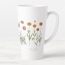 Nascimento em outubro Mês Vintage Flor Latte Mug