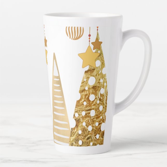 Caneca De Café Latte Natal 2025 Quirky tree & Baubles (Direita)
