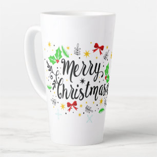 Caneca De Café Latte Natal Alegre Festivo  