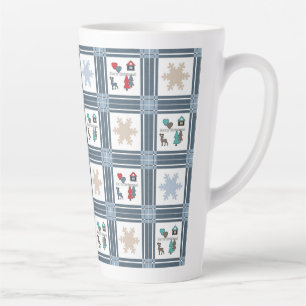 Caneca De Café Latte Natal, ano novo, veado