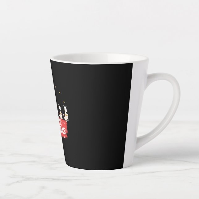 Caneca De Café Latte Natal australiano, Papai Noel, praia (Direita)