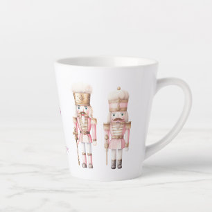 Caneca De Café Latte Natal da Noz Quebradora Rosa