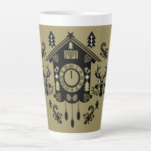 Caneca De Café Latte Natal do Relógio Alemão
