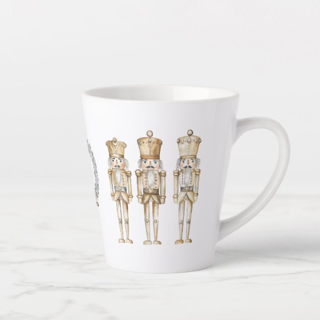 Caneca De Café Latte Natal em Ouro Quebra-Nozes (Direita)
