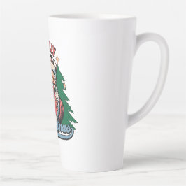 Caneca De Café Latte Natal Feliz Papai Noel