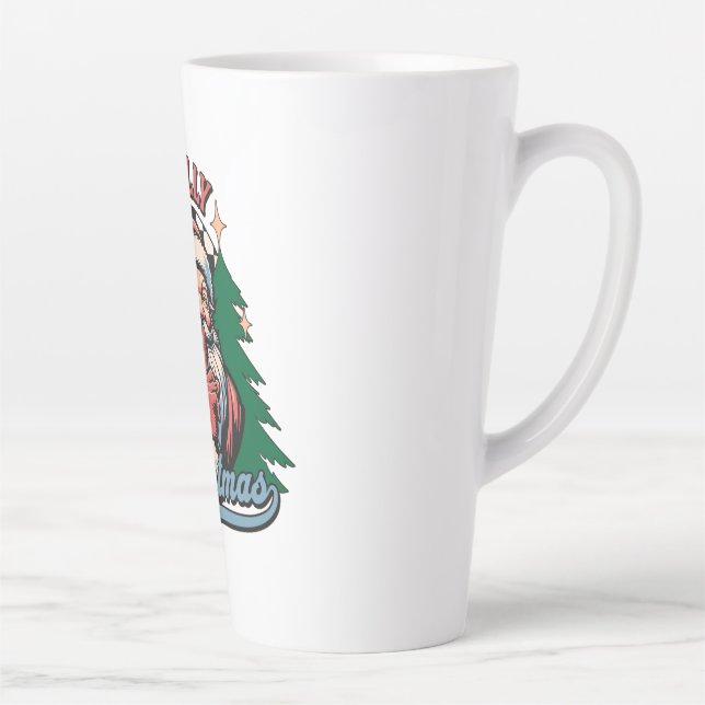 Caneca De Café Latte Natal Feliz Papai Noel (Direita)