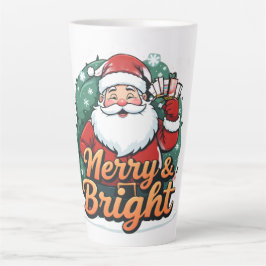 Caneca De Café Latte Natal - "Felizes e Papais noeis Brilhantes"