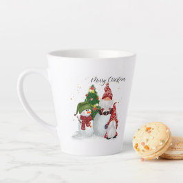 Caneca De Café Latte Natal festivo Gnomos Feriado Latte Mug