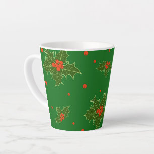 Caneca De Café Latte Natal Holly