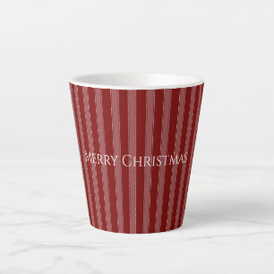 Caneca De Café Latte Natal Listras Vermelhas Douradas