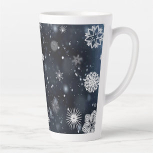 Caneca De Café Latte Natal mágico e tranquilo de inverno do SlipperyJoe