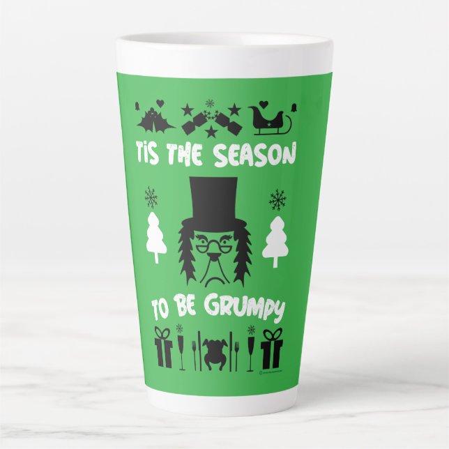 Caneca De Café Latte Natal Mal-Humorado     (Frente)
