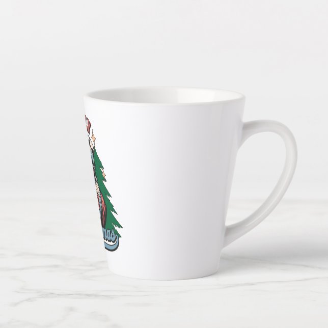 Caneca De Café Latte Natal Sentindo-se Alegre (Direita)