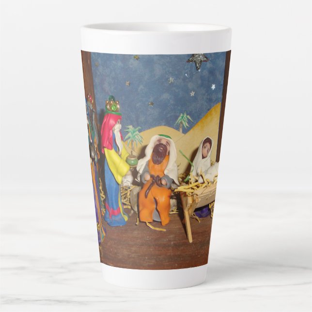 Caneca De Café Latte natividade de Natal dos três reis de Jesus Maria (Frente)