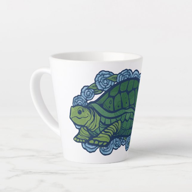 Caneca De Café Latte Nature Amadurece Tartarugas (Ângulo esquerdo)
