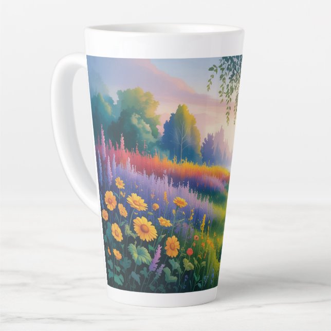 Caneca De Café Latte nature-inspired design that evokes a sense of peac (Ângulo esquerdo)