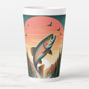 Caneca De Café Latte Natureza da truta-espumante