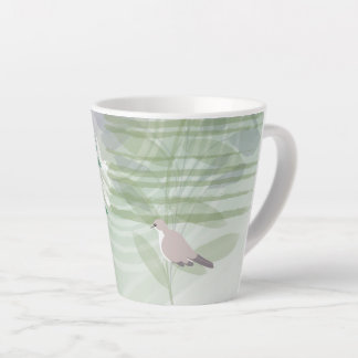 Caneca De Café Latte Natureza Floral das Aves Botânica