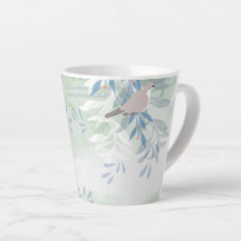 Caneca De Café Latte Natureza Floral das Aves Botânica