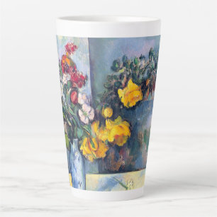 Caneca De Café Latte Natureza Morta Flores em um Vaso Por Paul Cezanne