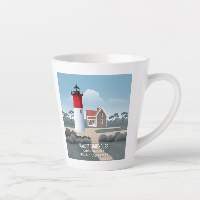 Caneca De Café Latte Nauset Lighthouse (Direita)