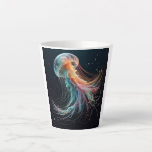 Caneca De Café Latte náutica/praia/águas-vivas costeiras