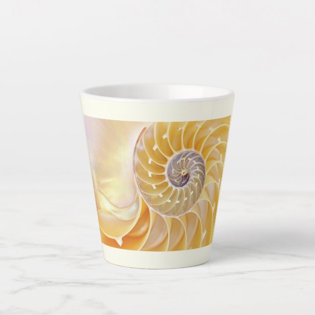 Caneca De Café Latte Nautilus seashell Latte Mug (Frente)