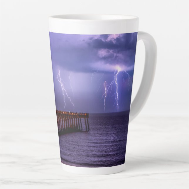Caneca De Café Latte Navarre Florida Lightning Storm (Ângulo direito)