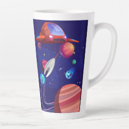 CANECA DE CAFÉ LATTE NAVE ESPACIAL