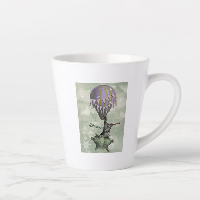 Caneca De Café Latte Navegando no coelho (Direita)