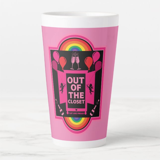 Caneca De Café Latte NCOD do Dia Nacional de Saída (Frente)