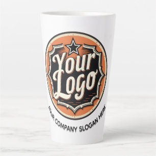 Caneca De Café Latte Negócio Simples de Logotipo e Texto Personalizado