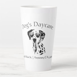 Caneca De Café Latte Negócios Engraçados de Cão Dálmata